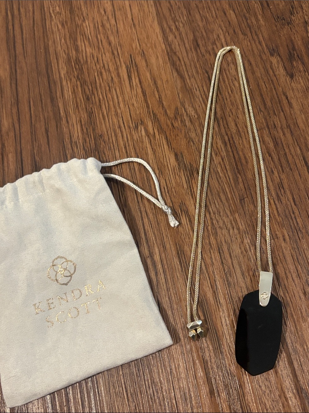 Kendra Scott Gold & Black Pendant Long Necklace